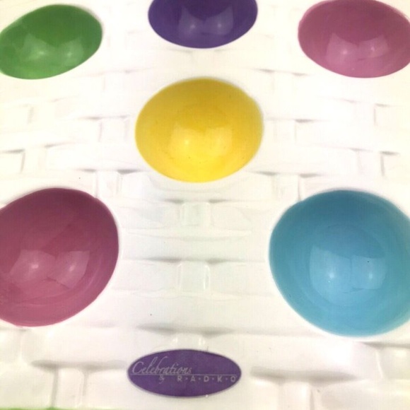 Easter Egg Holder Plate Tray holiday decor 6 spots celebrations by Radko - Picture 3 of 6